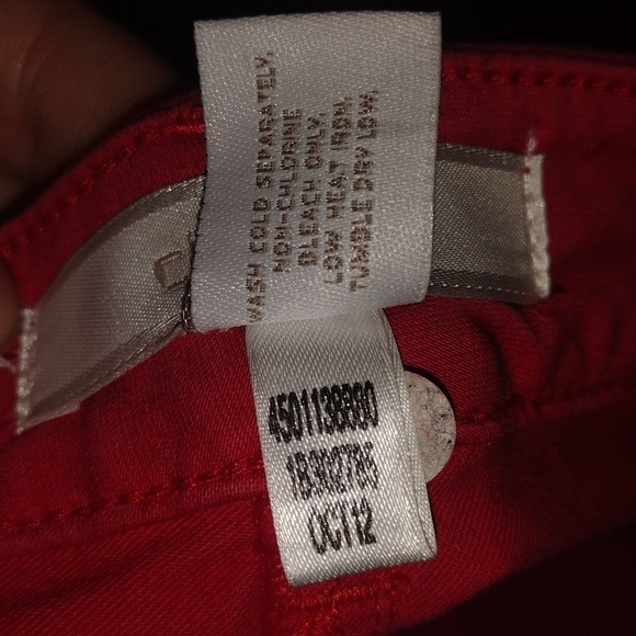 Chico's Ankle Red Pink Pants With Zipper Detail Near Ankle 1/8 - Picture 7 of 10